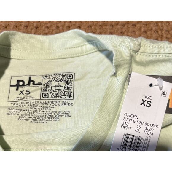 Pride Adult The PHLUID Project Short Sleeve 'Peace Sign' T-Shirt - Green XS 100% - Picture 4 of 7